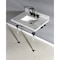 Kingston Brass 30" x 22" Carrara Marble Vanity Top with Clear Acrylic Console Legs, Carrara Marble/Matte Black KVPB3030MASQ0 - alternate 2